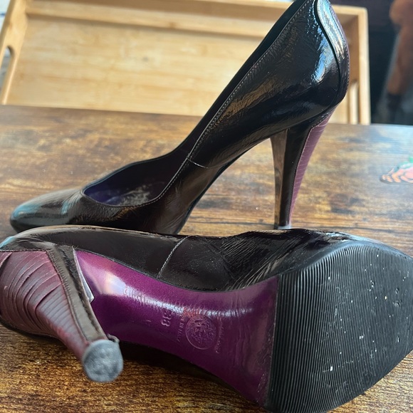 Versace Shoes - Versace Black and Purple Heels